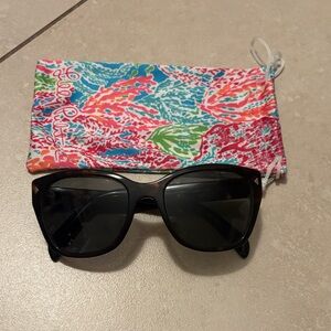 Prada Black Sunglasses with Vibrant Case